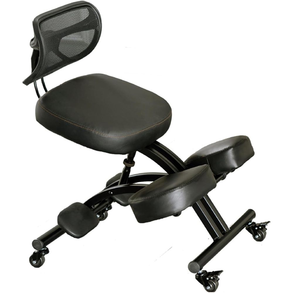 Home Office Chair - Black Ergonomic Kneeling Chair with Back