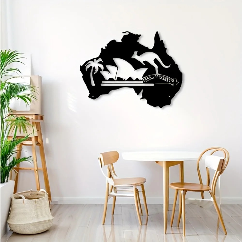 Home Office Australia - Kangaroo Metal Wall Art Australia Silhouette