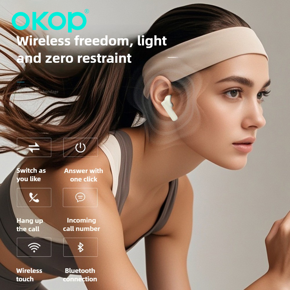 Noise Canceling Headphones - OKOP AI Headset,Wireless Bluetooth Headset,in-ear Noise