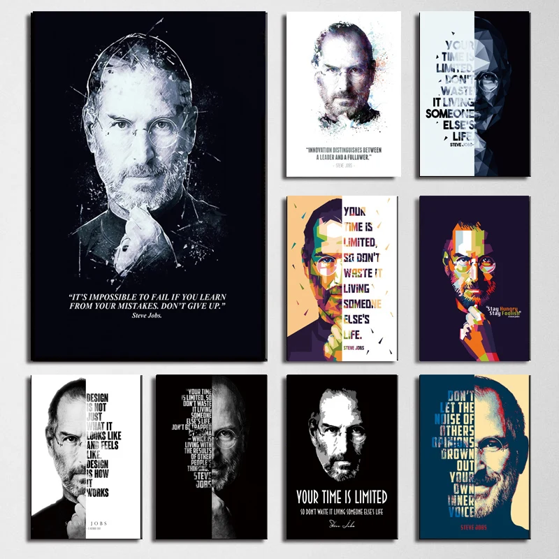 Home Office Room Inspiration - Inspirational Steve Jobs Success Quotes Wall