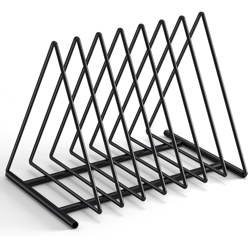 Home Office With Bookshelves - Triangle Desk File Organizer, 7 Slots