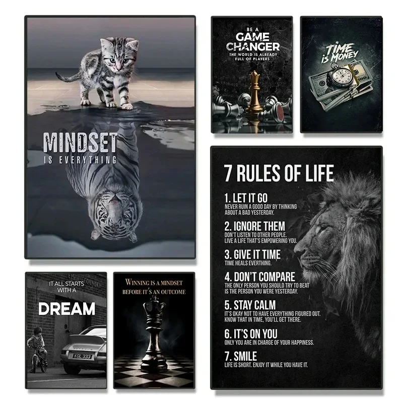 Home Office Room Inspiration - Frameless1pc Inspirational Success Quotes Lion Classic