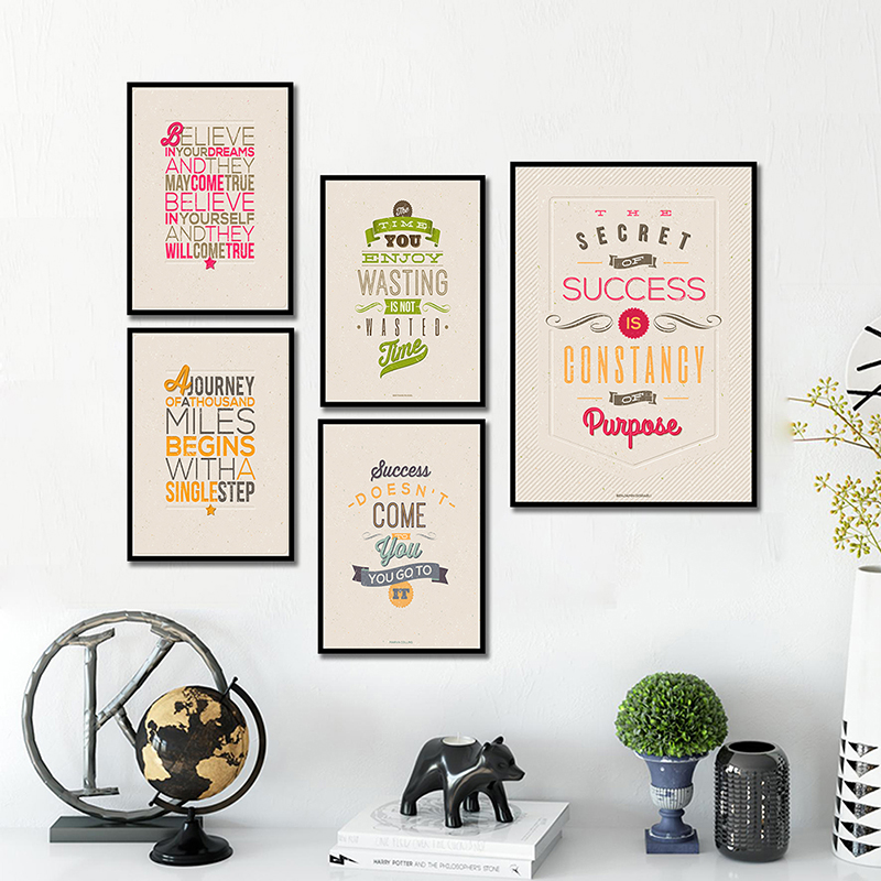 Home Office Room Inspiration - Motivational Posters Inspirational Quote In English
