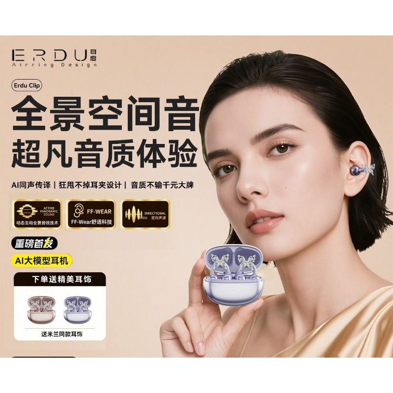 Erdu Ear Clip Wireless Earphon - Noise Canceling Headphones reseña y precio