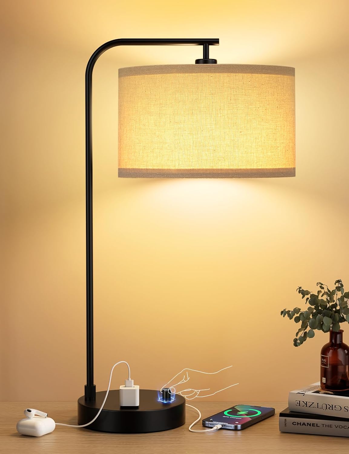 Tall Table Lamp with USB Port  - Home Office In Living Room reseña y precio