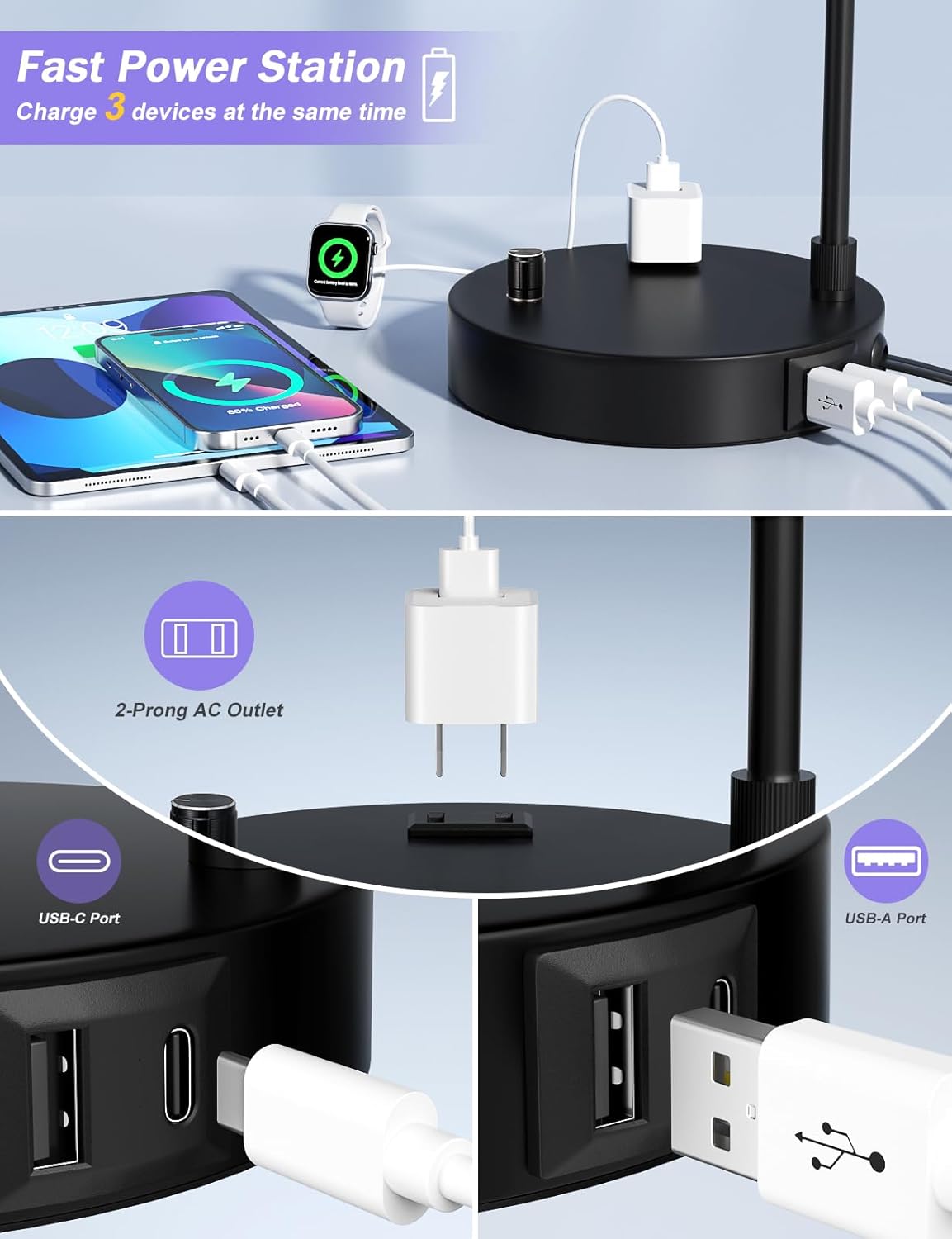 Tall Table Lamp with USB Port  - Home Office In Living Room reseña y precio