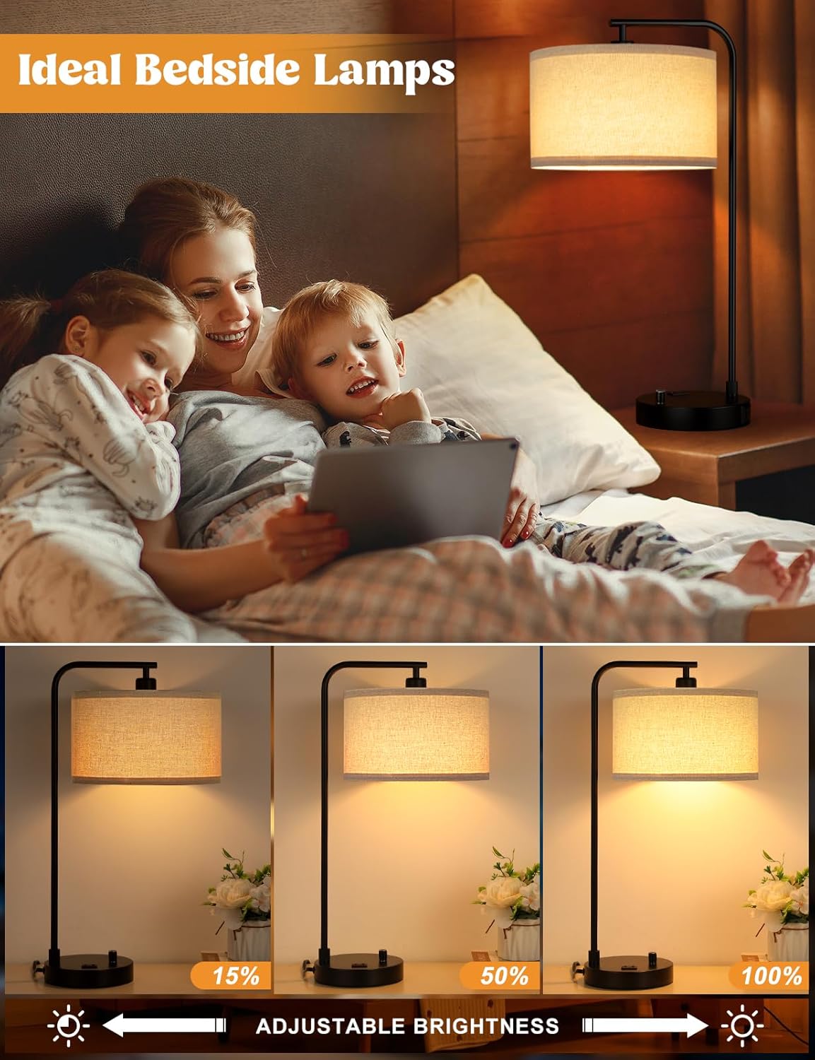 Tall Table Lamp with USB Port  - Home Office In Living Room reseña y precio