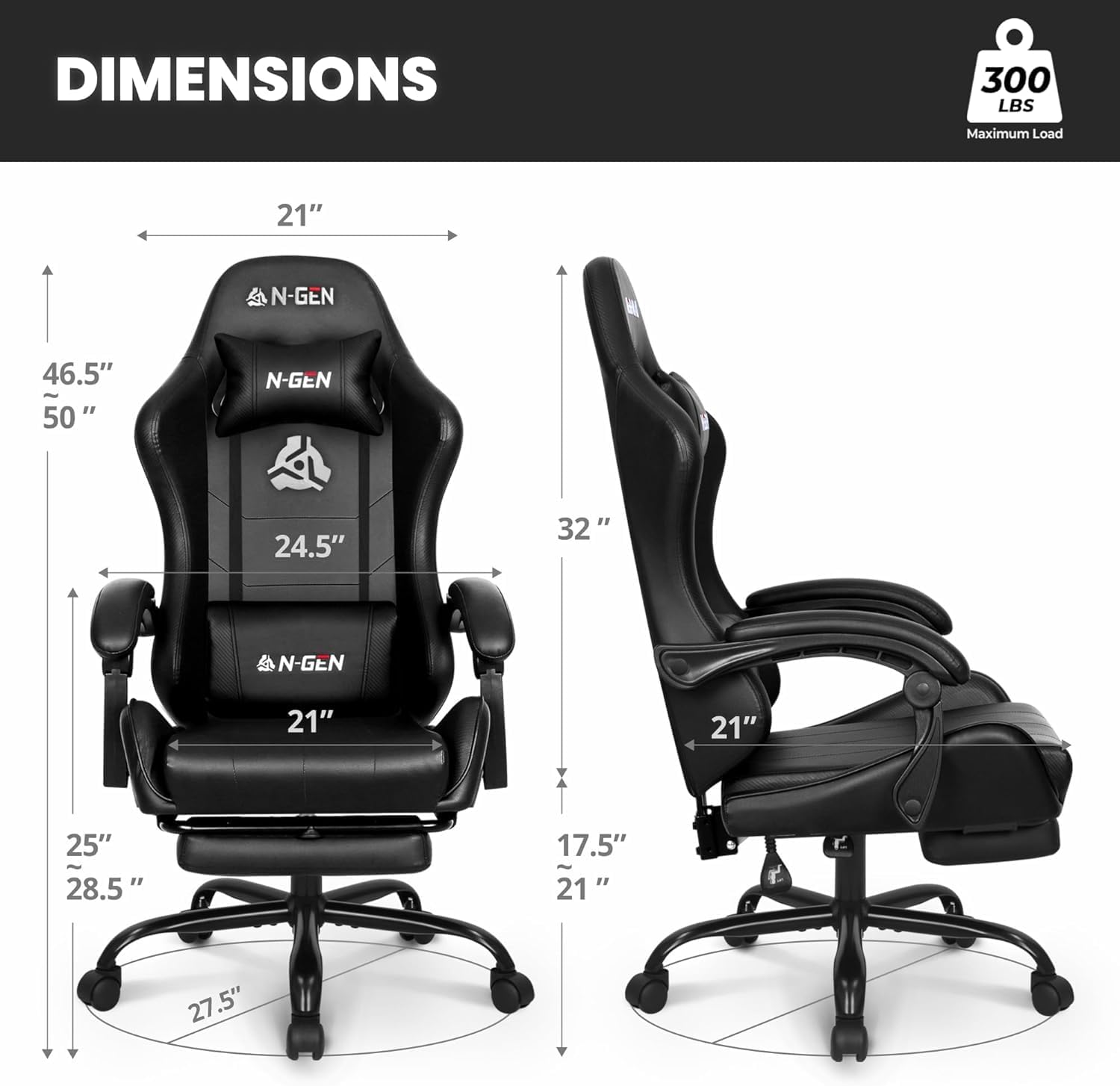 Gaming Chair with Footrest Lum - Home Office Chair reseña y precio