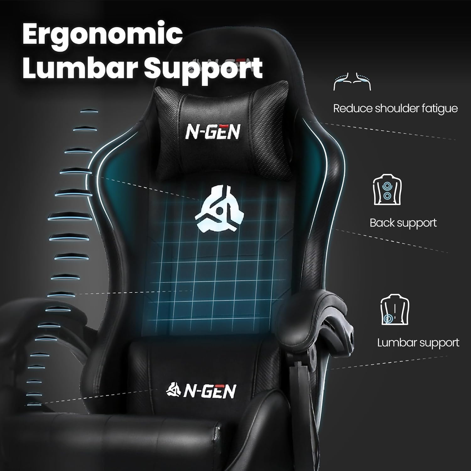 Gaming Chair with Footrest Lum - Home Office Chair reseña y precio