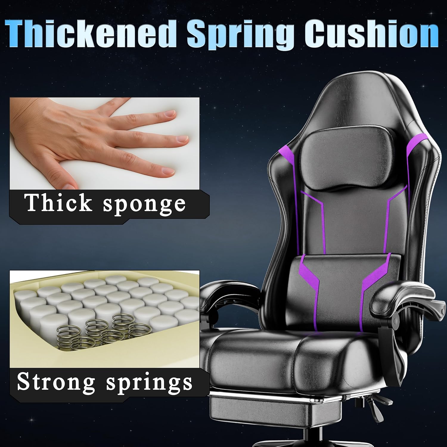 Ergonomic Gaming Chair with Po - Home Office Chair reseña y precio