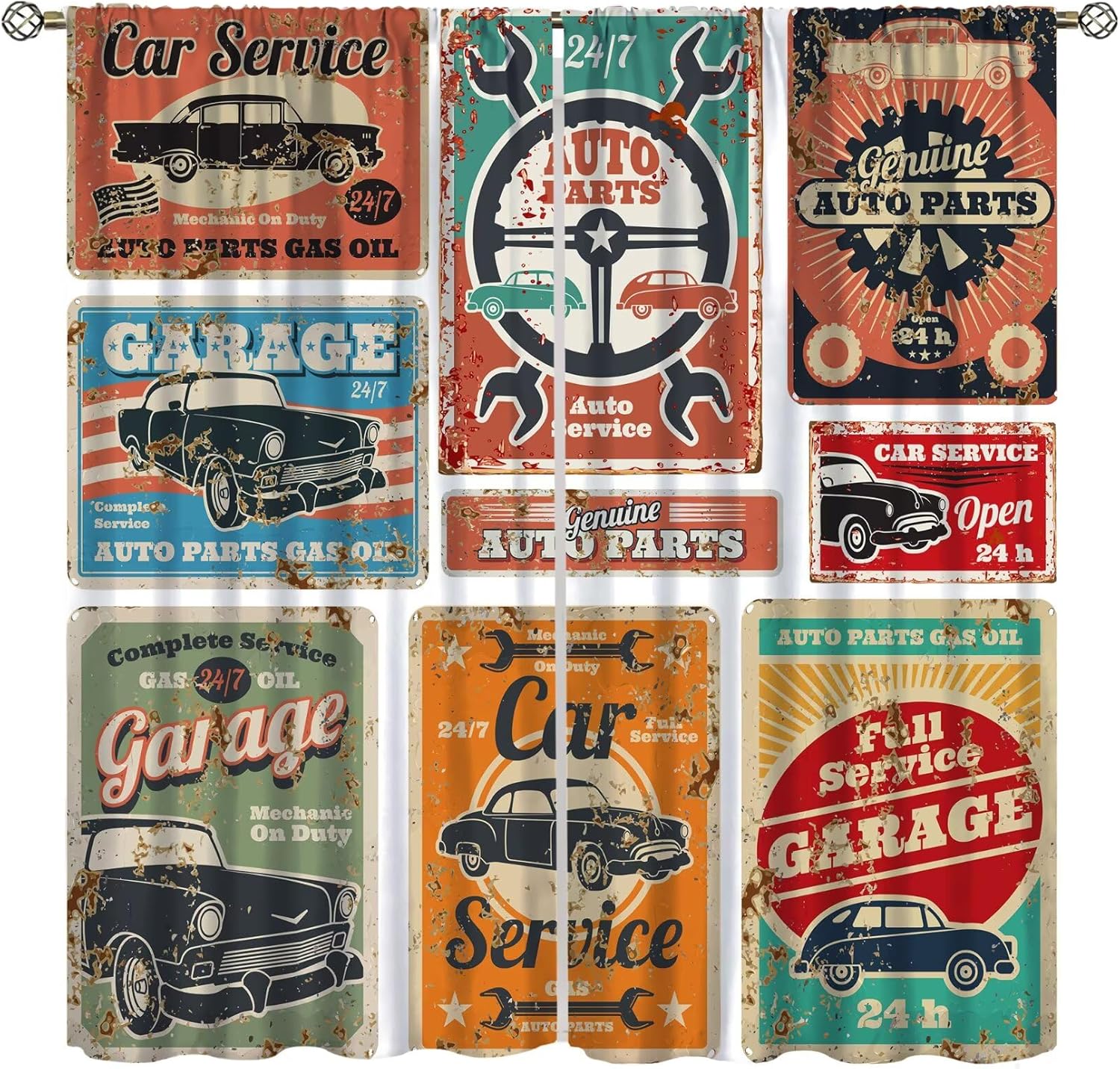Garage Curtains, Vintage Man D - Home Office Shed reseña y precio