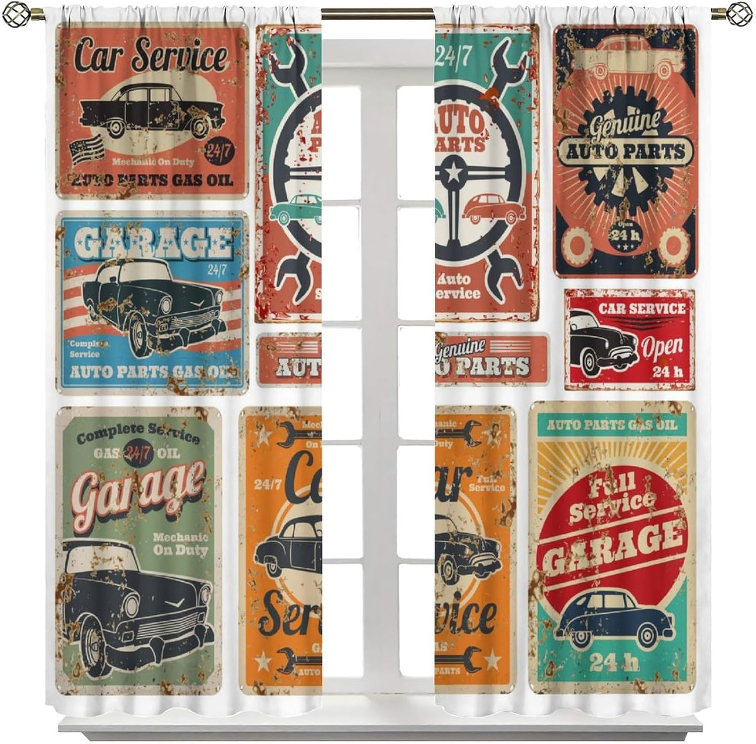 Garage Curtains, Vintage Man D - Home Office Shed reseña y precio