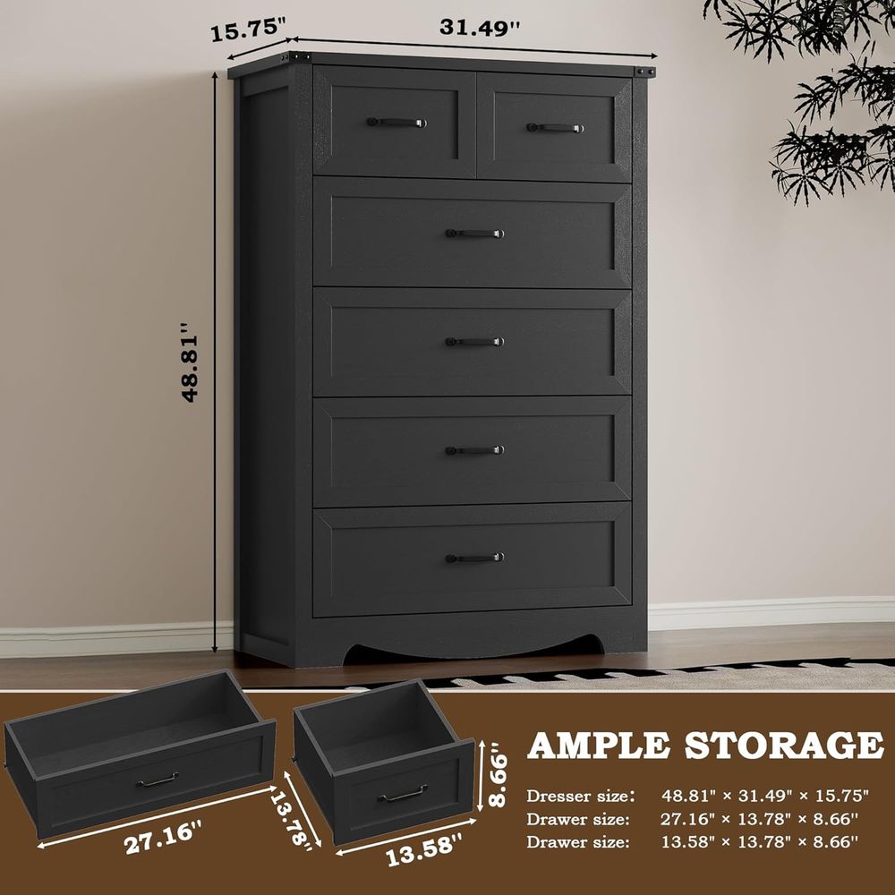 6-Drawer Wooden Chest with Met - Home Office In Living Room reseña y precio