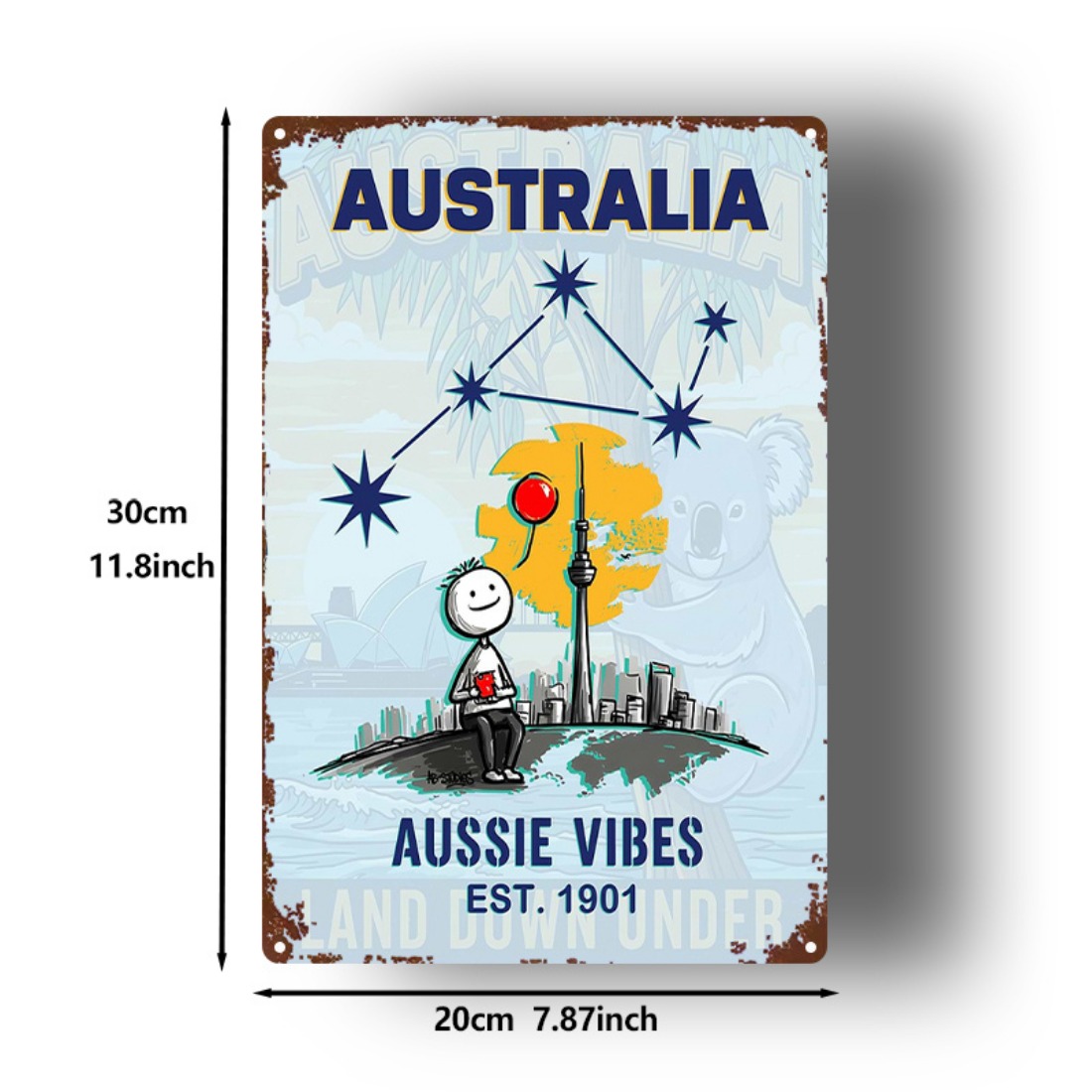 Metal Sign 2D Flat 1pc Austral - Home Office Australia reseña y precio
