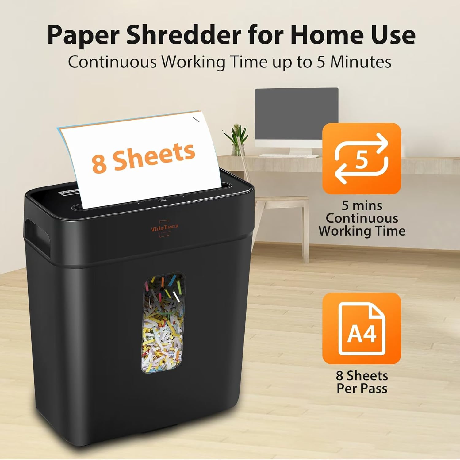 8-Sheet Cross-Cut Paper Shredd - Home Office Shed reseña y precio