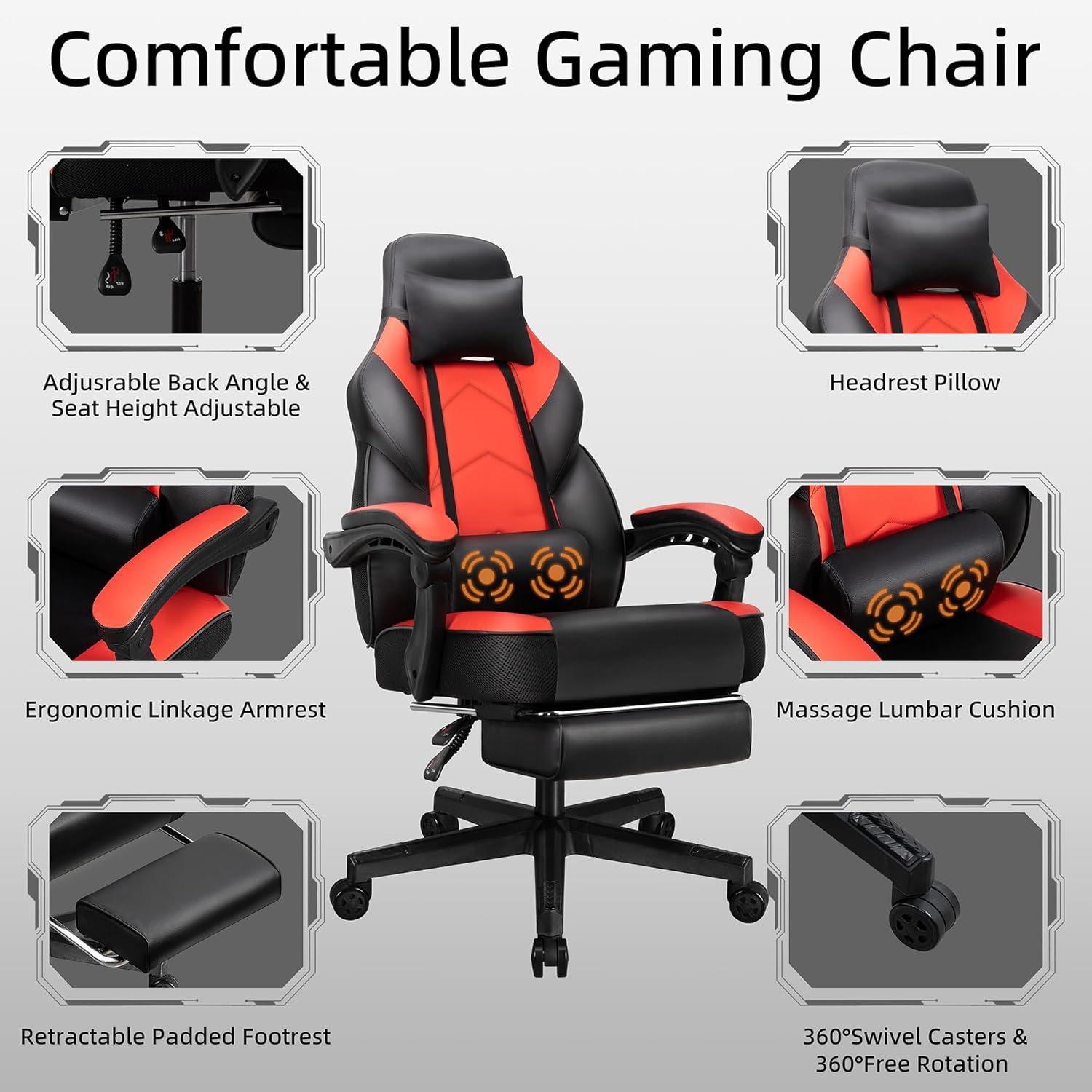 Gaming Chair with Footrest, Ma - Home Office Chair reseña y precio