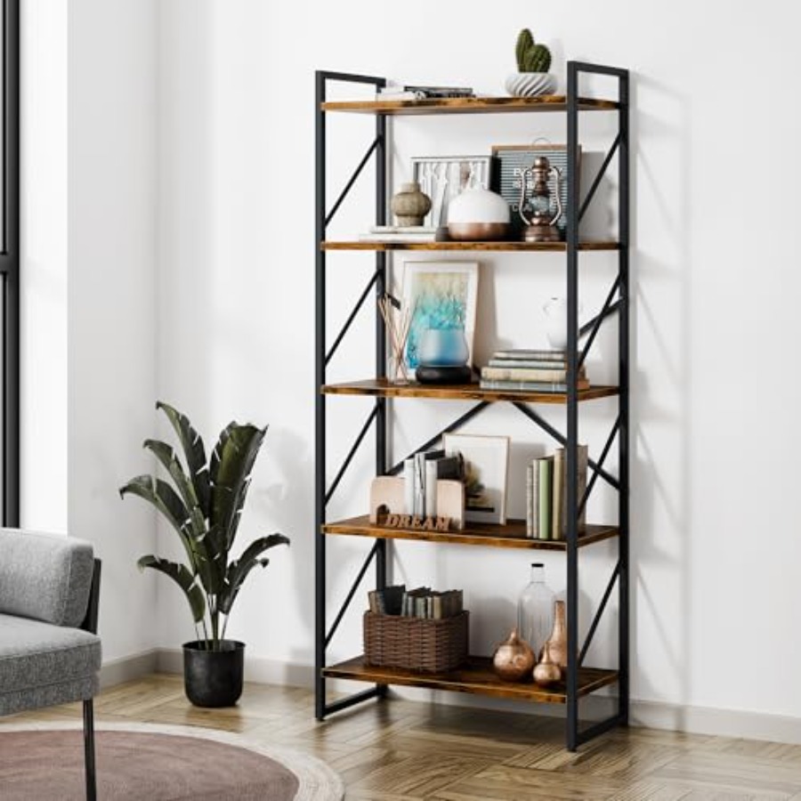 5 Tiers Bookshelf, Classically - Home Office With Bookshelves reseña y precio