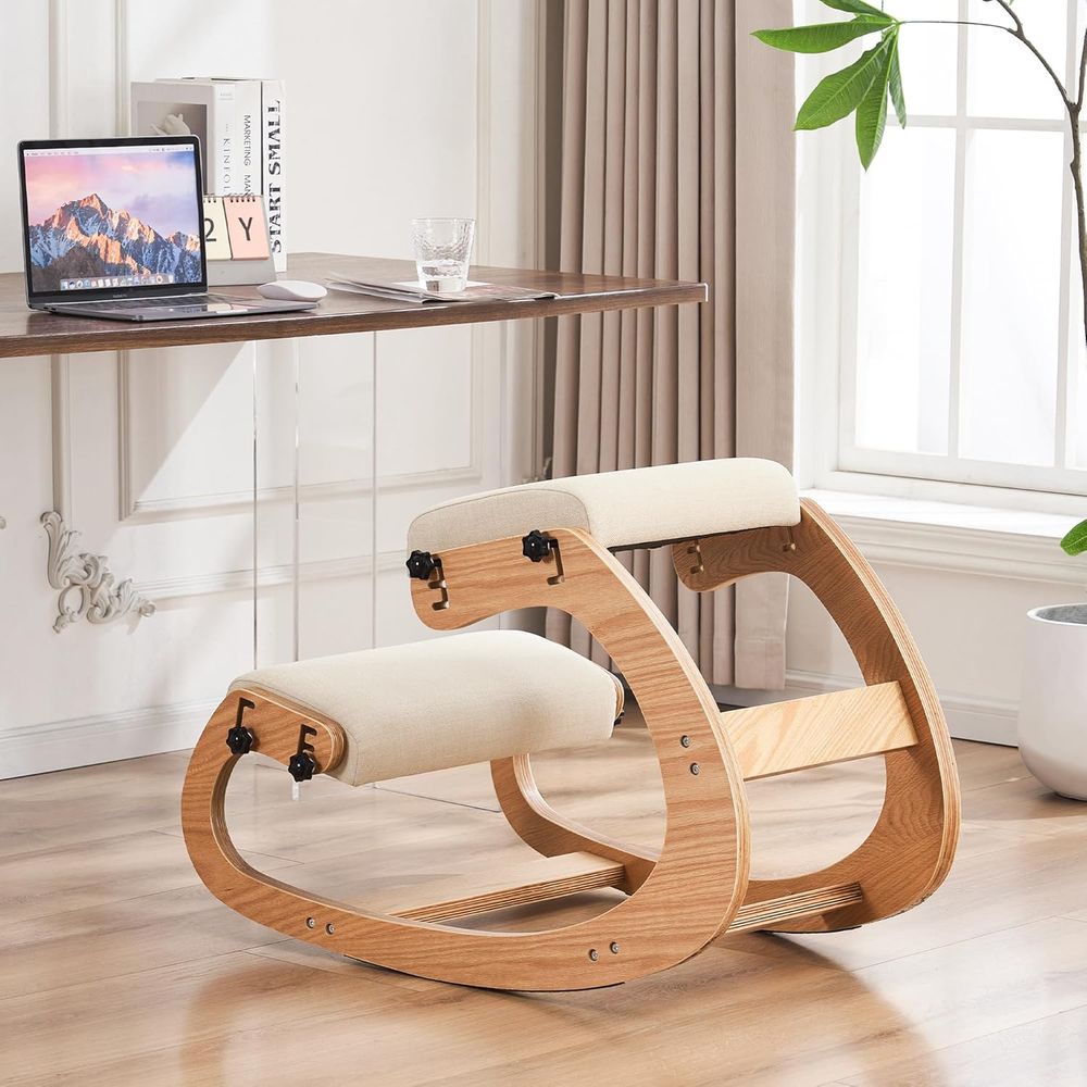 Ergonomic Adjustable Wooden Kn - Home Office Chair reseña y precio