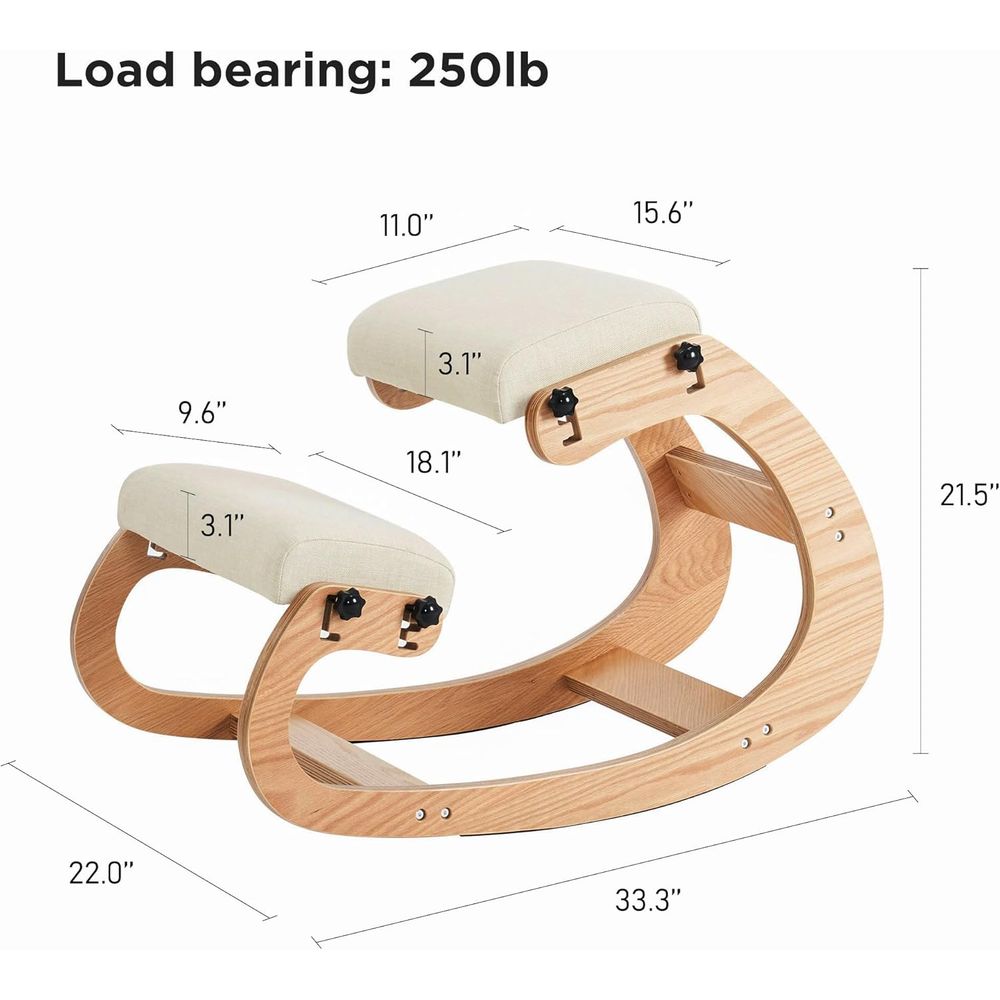 Ergonomic Adjustable Wooden Kn - Home Office Chair reseña y precio