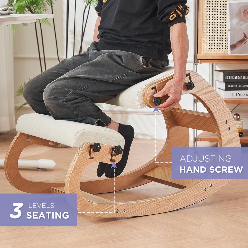 Ergonomic Adjustable Wooden Kn - Home Office Chair reseña y precio