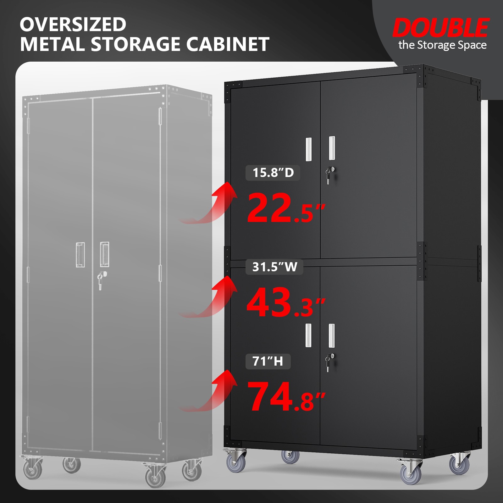 4-Door Garage Cabinet with Adj - Home Office In Living Room reseña y precio