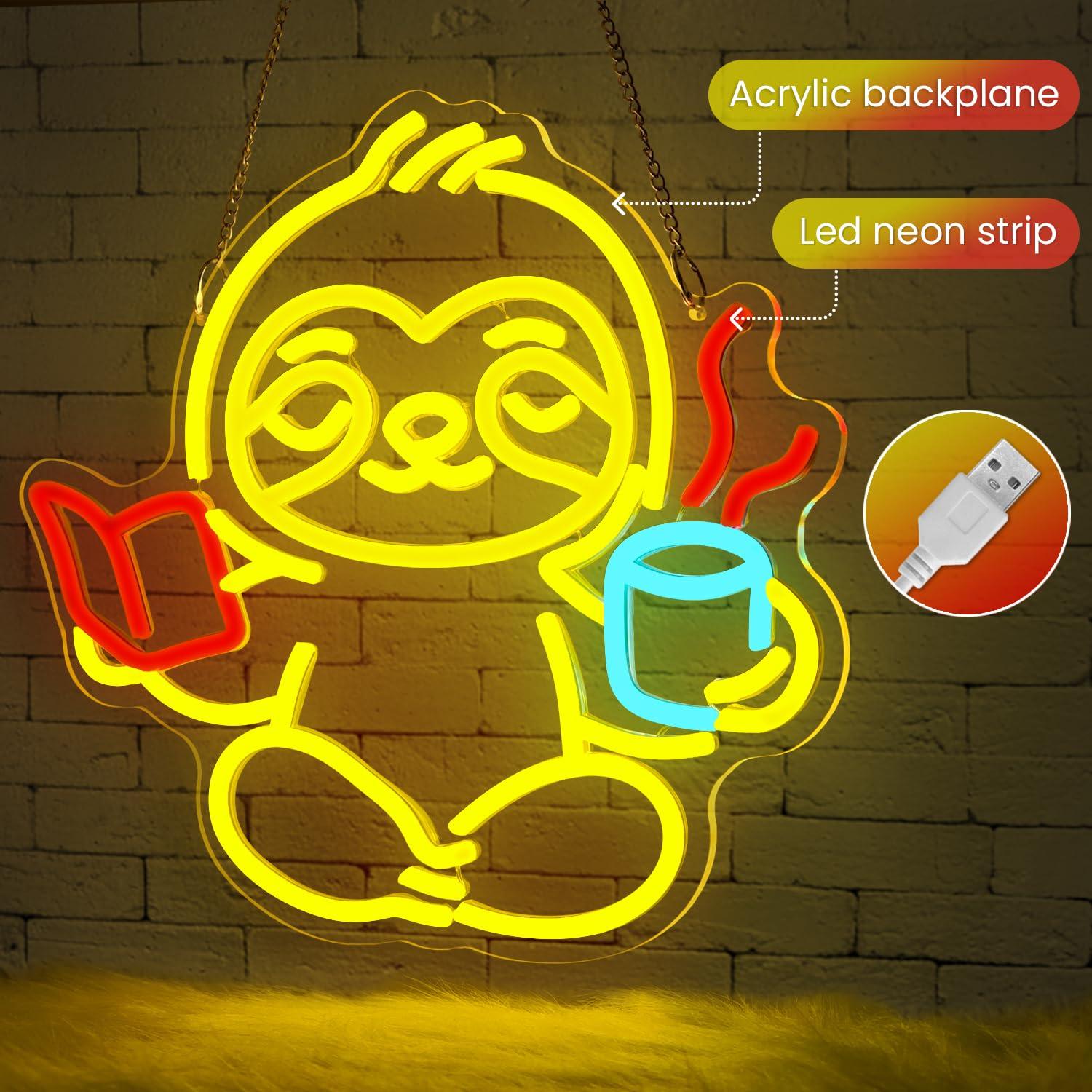Sloth Neon Sign USB Dimmable L - Home Office In Living Room reseña y precio