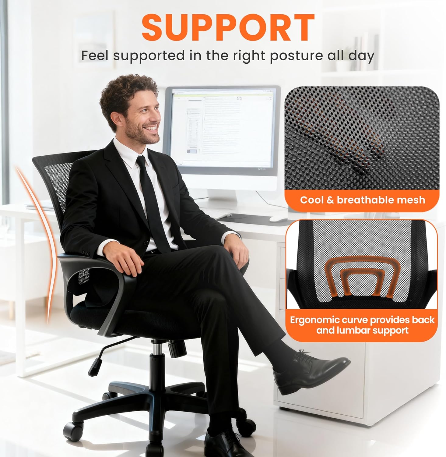 Ergonomic Mesh Office Chair wi - Home Office Chair reseña y precio