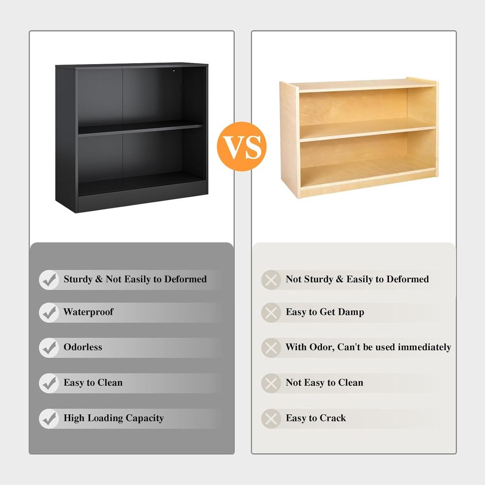Adjustable Shelf Metal Storage - Home Office With Bookshelves reseña y precio