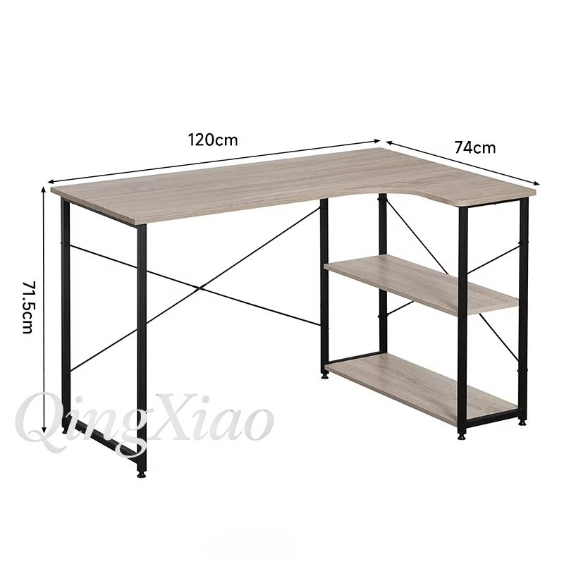 L Shaped Corner Desk With Book - Home Office With Bookshelves reseña y precio