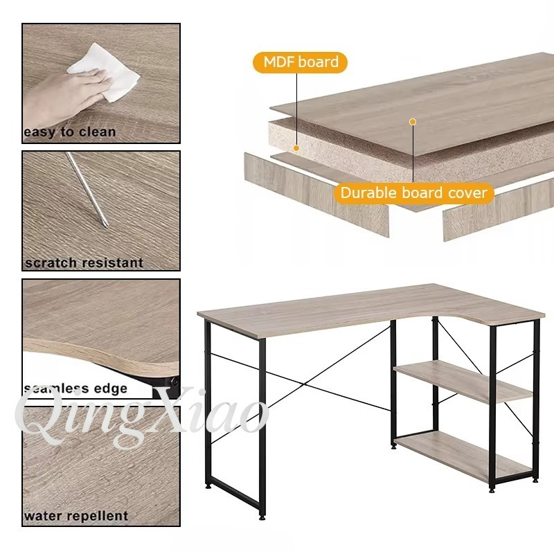 L Shaped Corner Desk With Book - Home Office With Bookshelves reseña y precio
