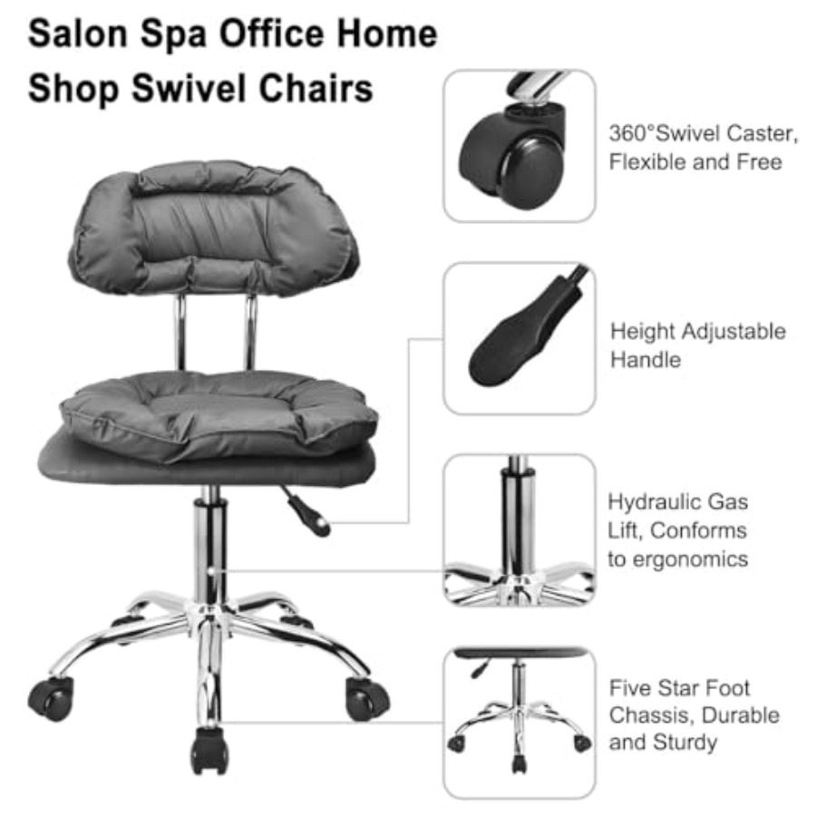Rolling Stool Backrest Thick S - Home Office Chair reseña y precio