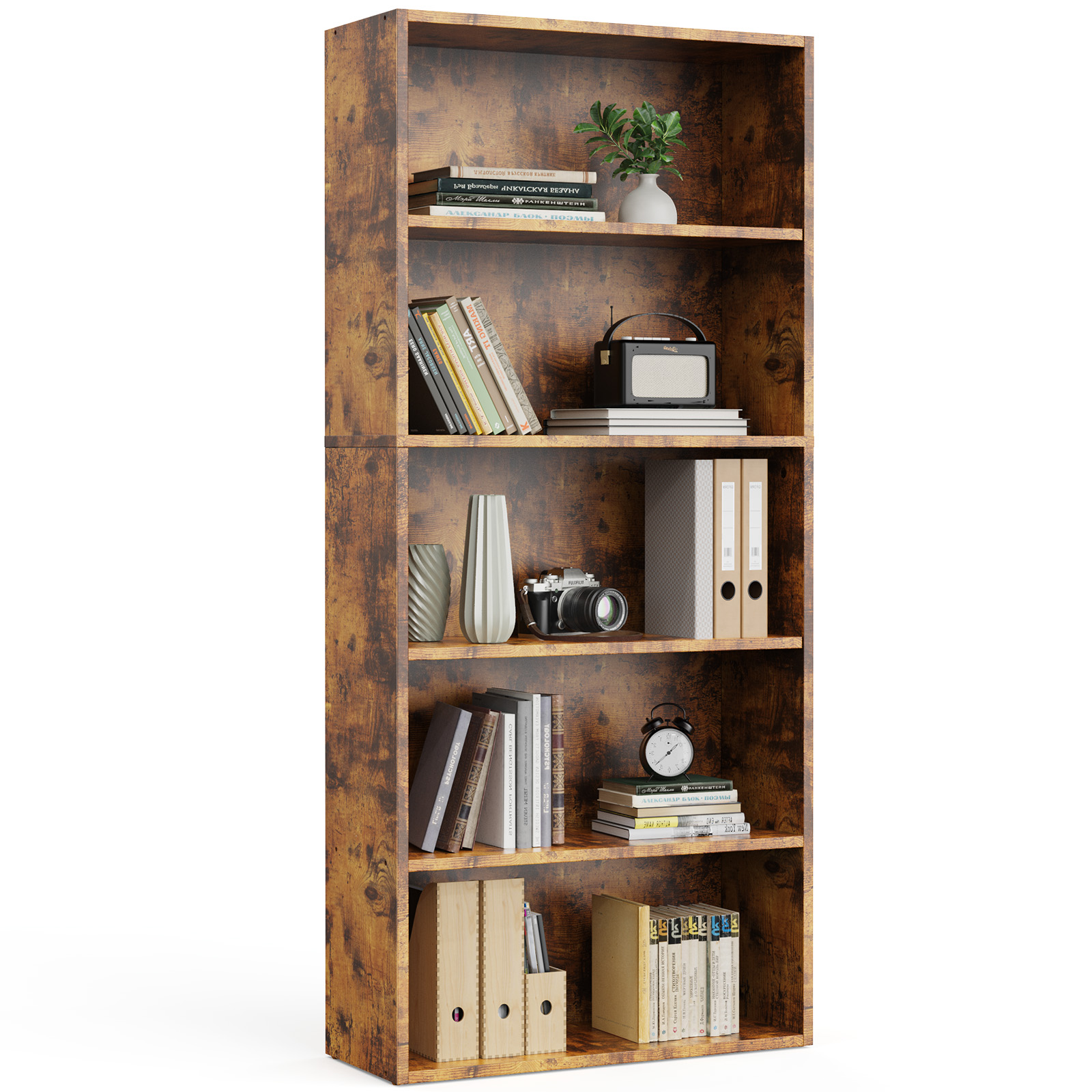 Industrial 5 Shelf Bookcase -  - Home Office In Living Room reseña y precio