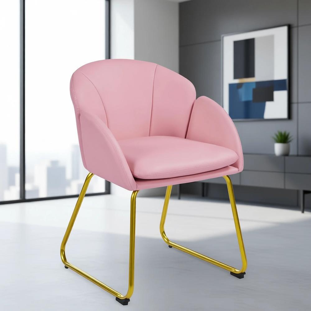 Pink PU Leather Vanity Chair w - Home Office In Living Room reseña y precio