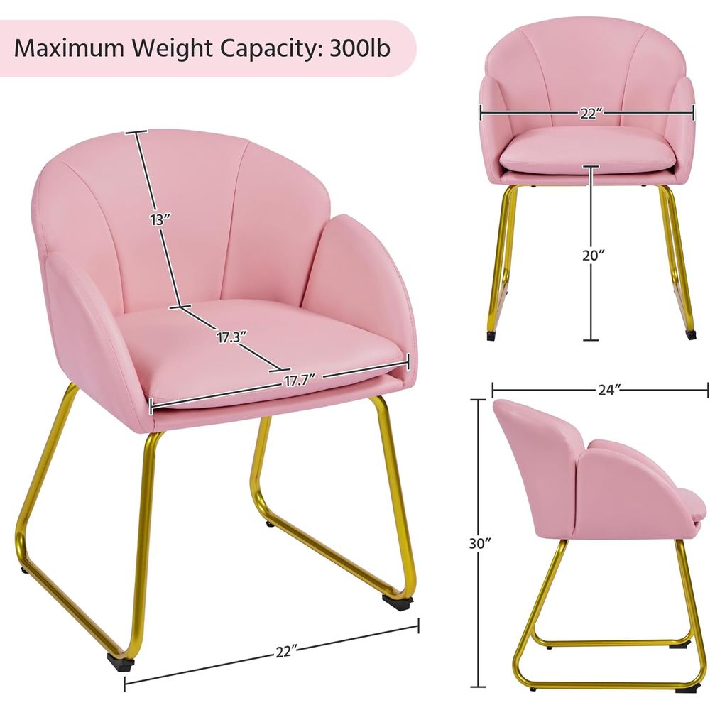 Pink PU Leather Vanity Chair w - Home Office In Living Room reseña y precio