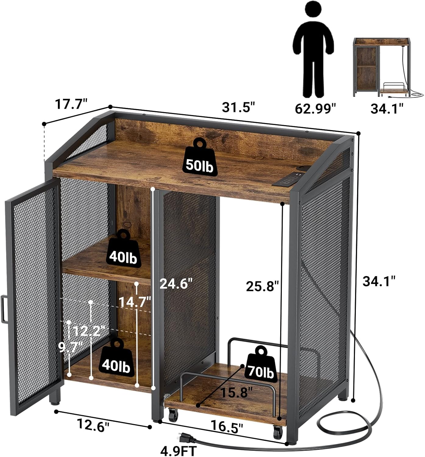 3-Tier Lateral File Cabinet wi - Home Office Shed reseña y precio
