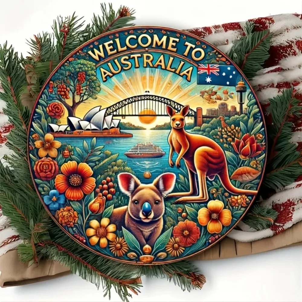 Vintage Kangaroo Metal Wall Ar - Home Office Australia reseña y precio