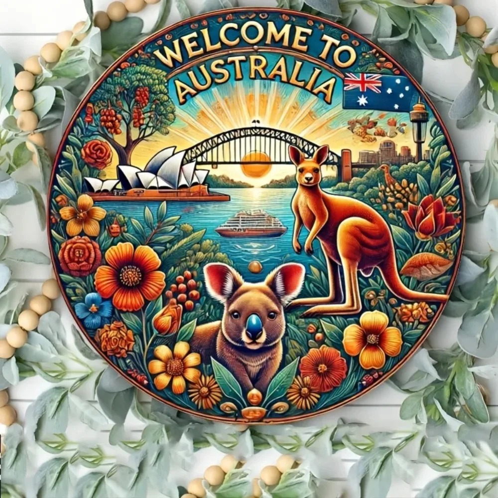 Vintage Kangaroo Metal Wall Ar - Home Office Australia reseña y precio