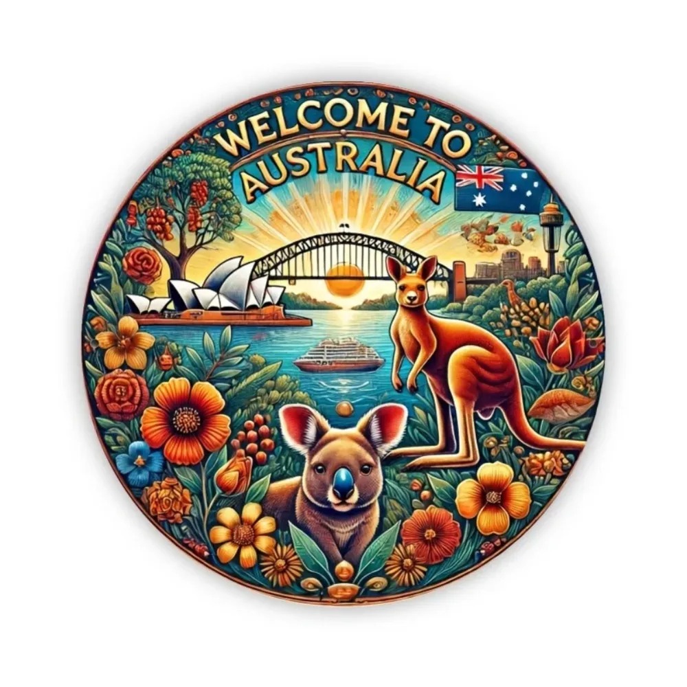 Vintage Kangaroo Metal Wall Ar - Home Office Australia reseña y precio